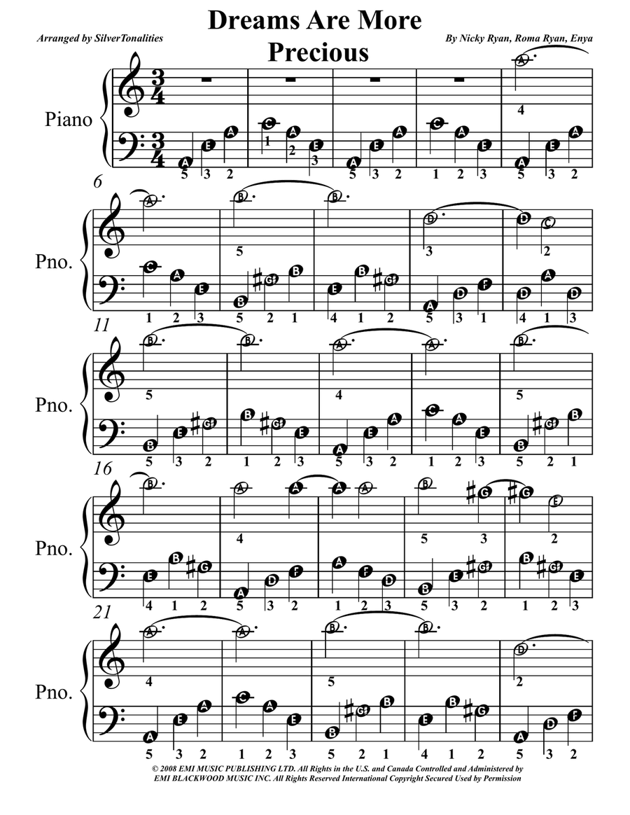 Dreams Are More Precious Dreams Are More Precious Piano Method scores gallery preview page 1