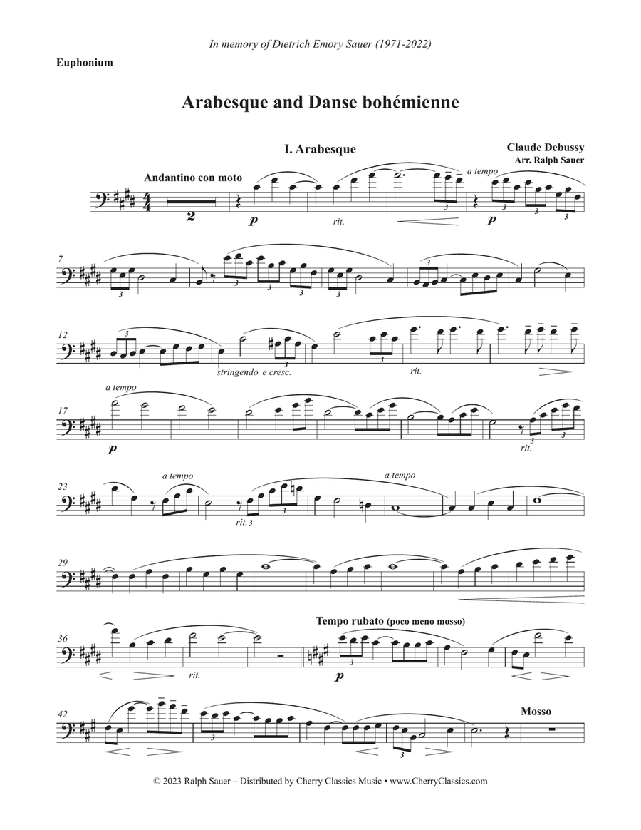 Arabesque and Danse bohémienne for Euphonium and Piano Euphonium scores gallery preview page 2