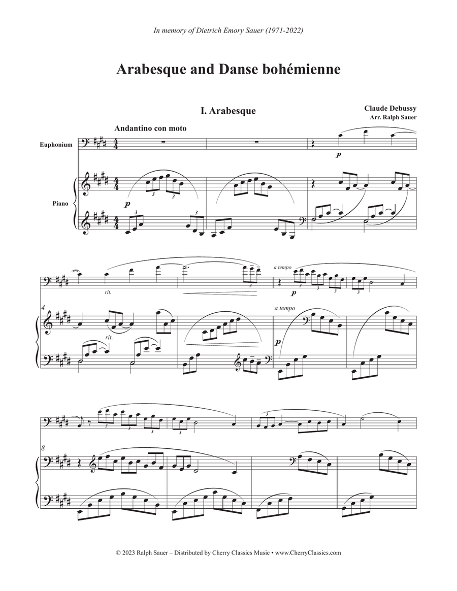 Arabesque and Danse bohémienne for Euphonium and Piano Euphonium scores gallery preview page 5