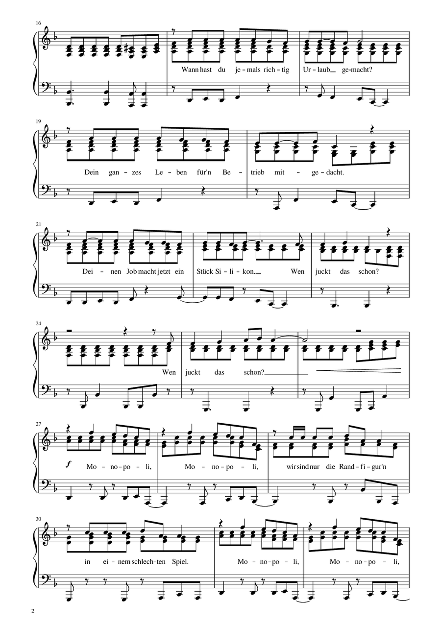Monopoly Monopoly Piano Solo scores gallery preview page 2