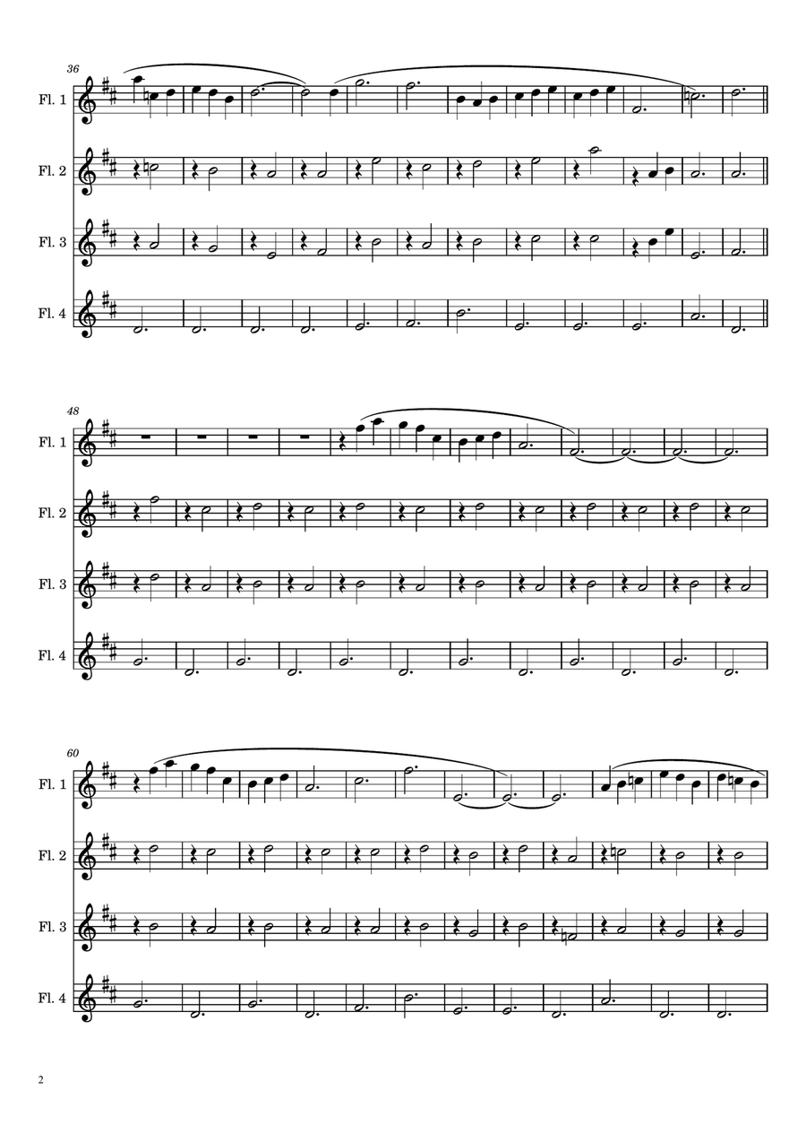 GYMNOPEDIE GYMNOPEDIE Woodwind Quartet scores gallery preview page 2