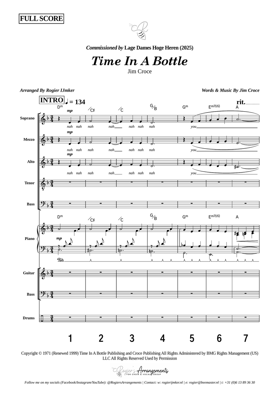 Time In A Bottle Time In A Bottle Choir scores gallery preview page 1