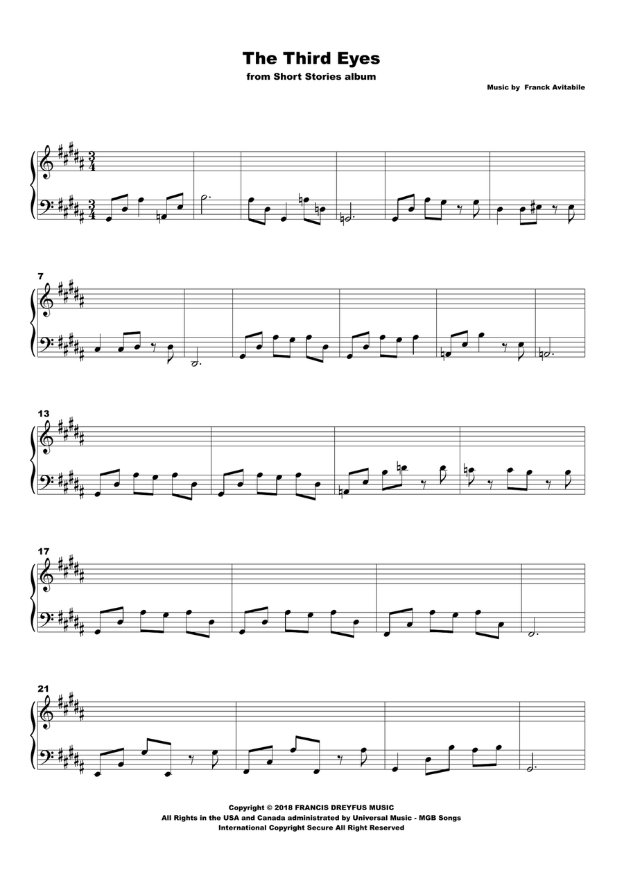The Third Eye The Third Eye Piano Method scores gallery preview page 1