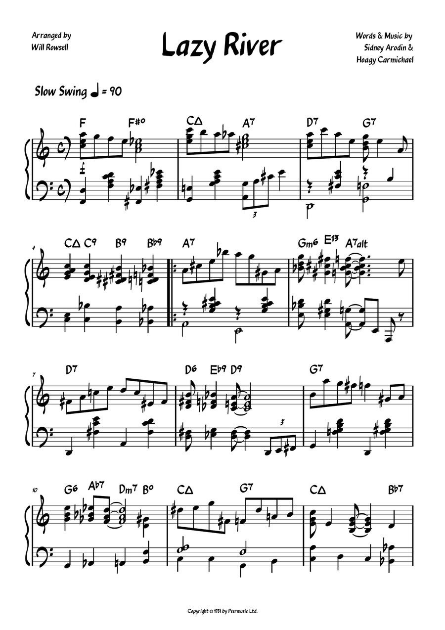 Lazy River Lazy River Piano Solo scores gallery preview page 1