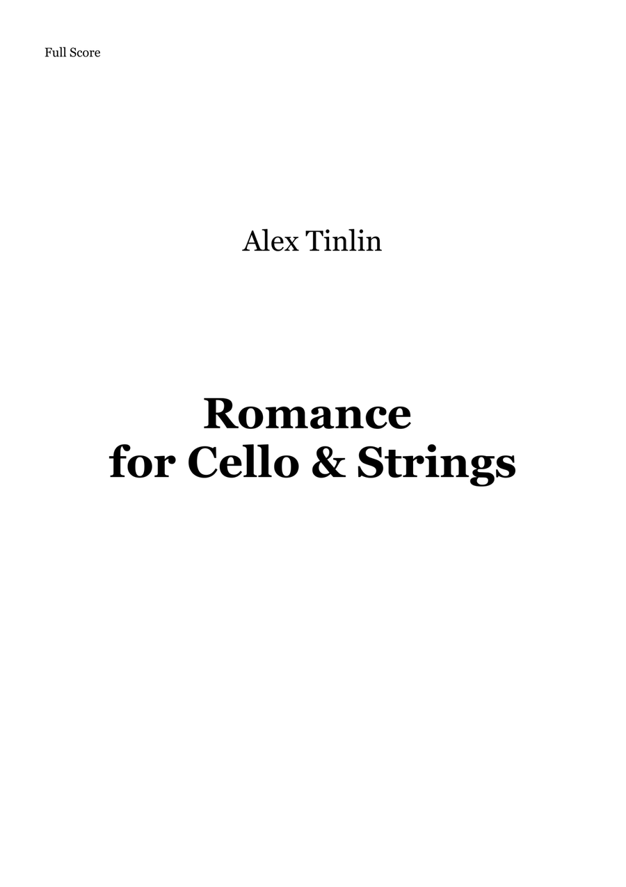 Romance for Cello and Strings String Orchestra scores gallery preview page 1