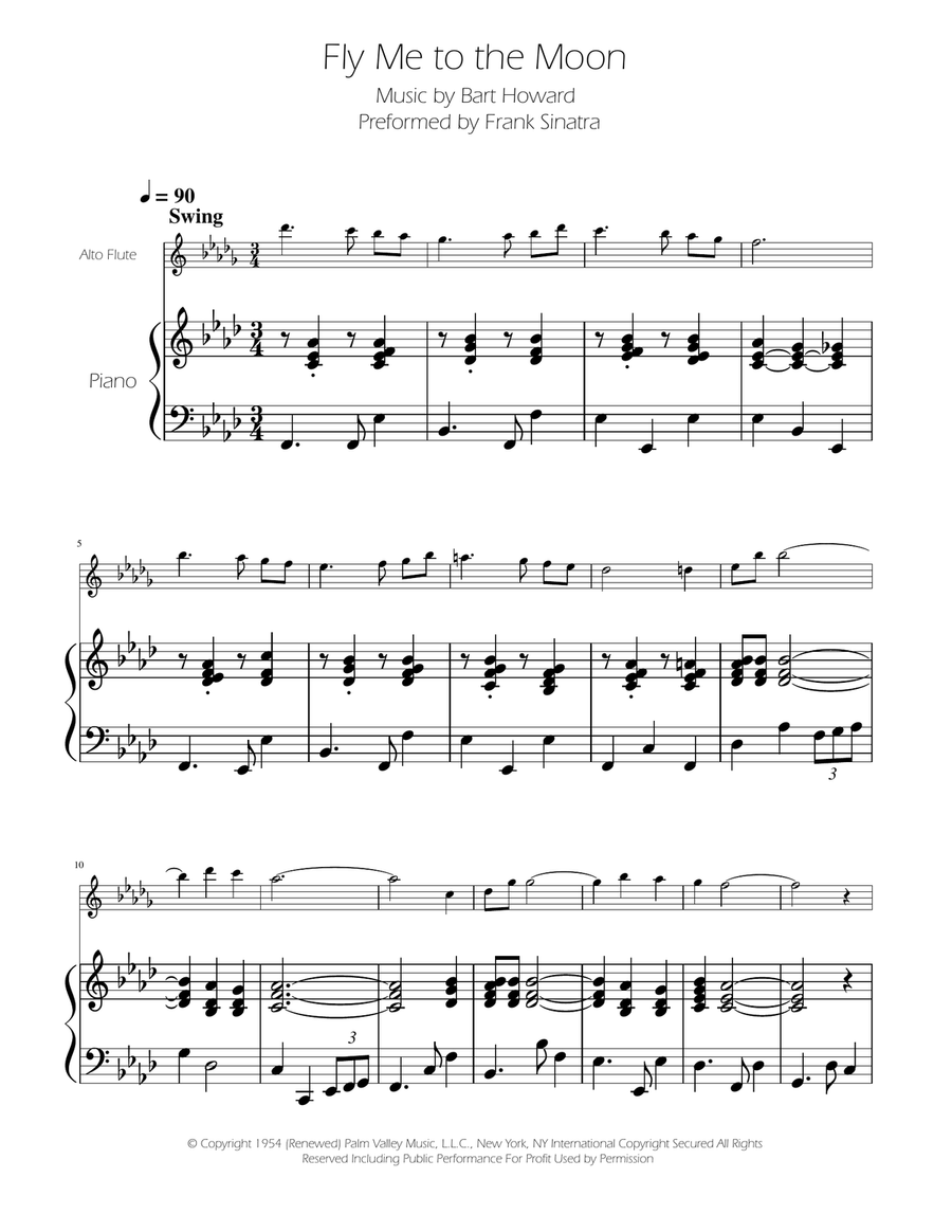 Fly Me To The Moon (In Other Words) Flute Solo scores gallery preview page 1