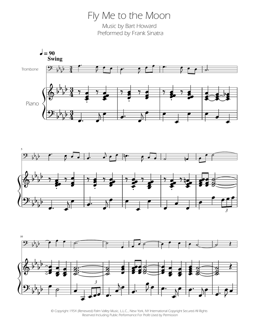 Fly Me To The Moon (In Other Words) Piano scores gallery preview page 1