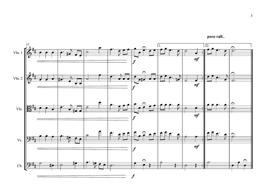 Saint Kittitian and Nevisian National Anthem for String Orchestra String Orchestra scores gallery preview page 3