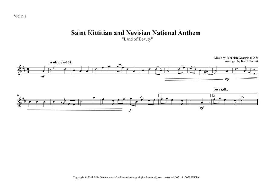 Saint Kittitian and Nevisian National Anthem for String Orchestra String Orchestra scores gallery preview page 4