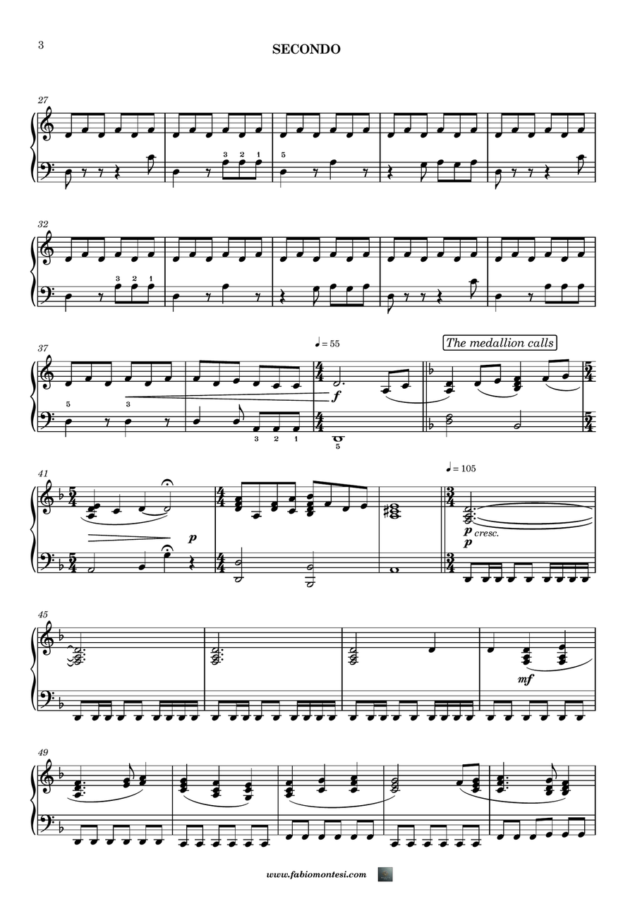 Medley: Fog Bound with The Medallion Calls, The Black Pearl, One Last Shot, and He's A Pirate 1 Piano, 4-Hands scores gallery preview page 6