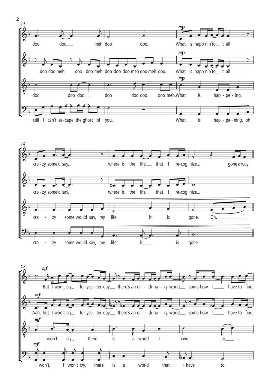 Ordinary World Ordinary World 4-Part scores gallery preview page 2
