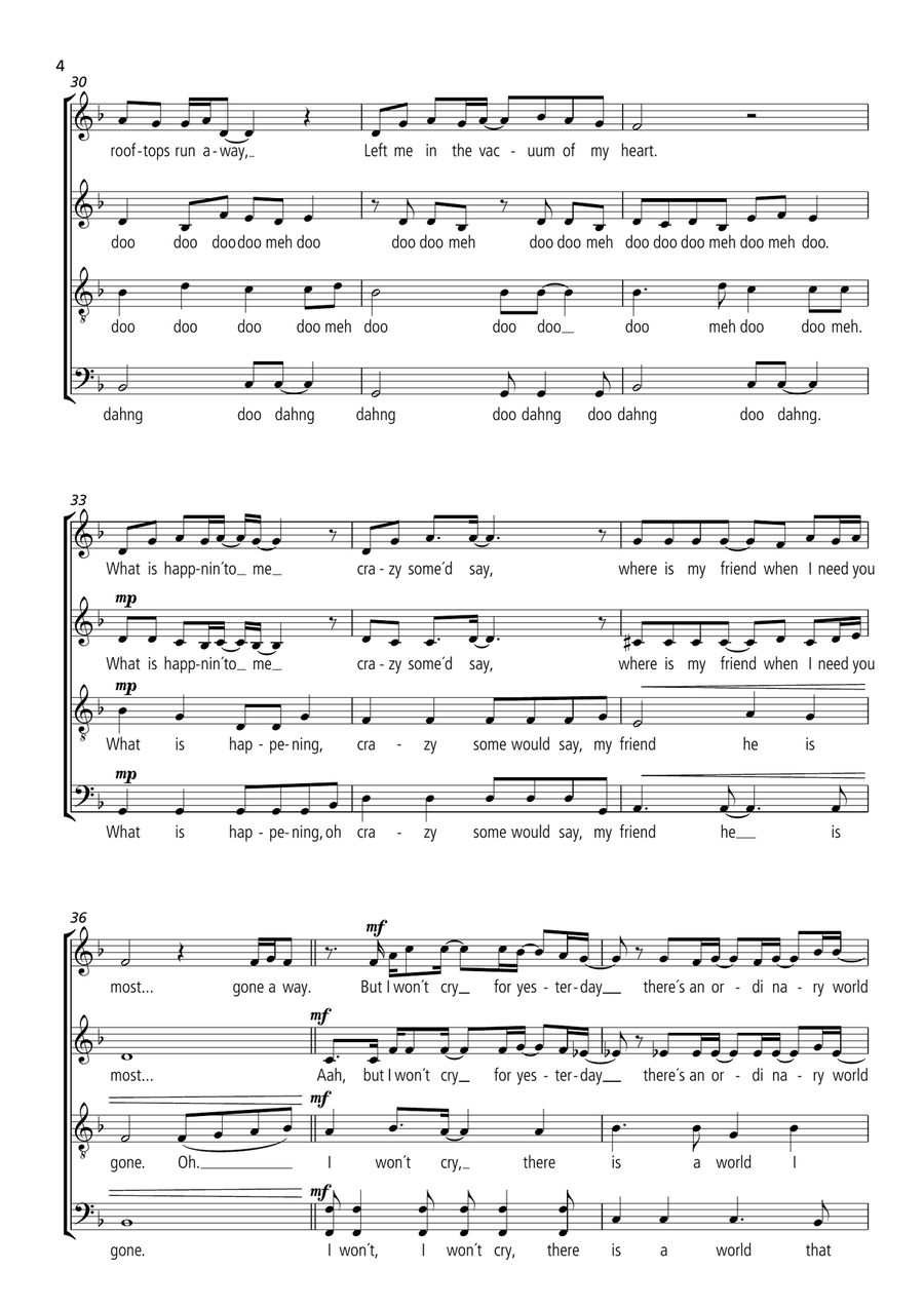 Ordinary World Ordinary World 4-Part scores gallery preview page 4
