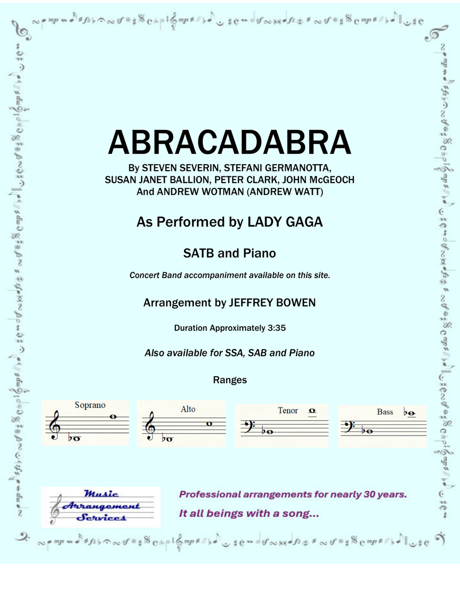 Abracadabra 4-Part scores gallery preview page 1