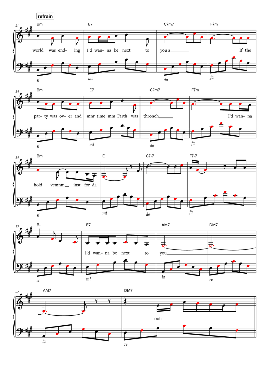 Die with a smile niveau 2 Easy Piano scores gallery preview page 2