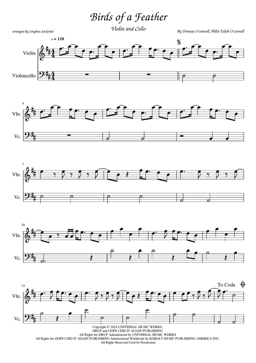 Birds Of A Feather String Duet scores gallery preview page 1