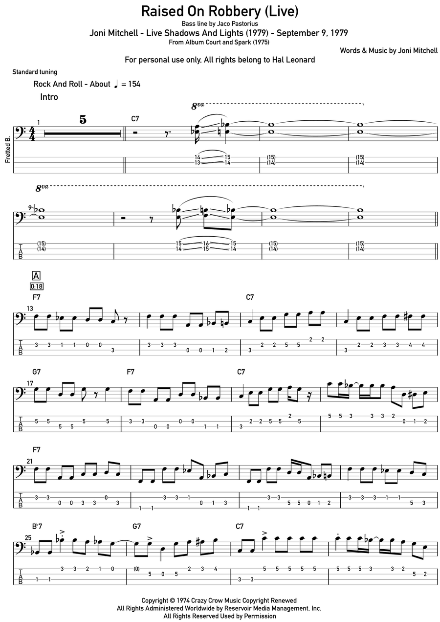 Raised On Robbery Acoustic Guitar scores gallery preview page 1