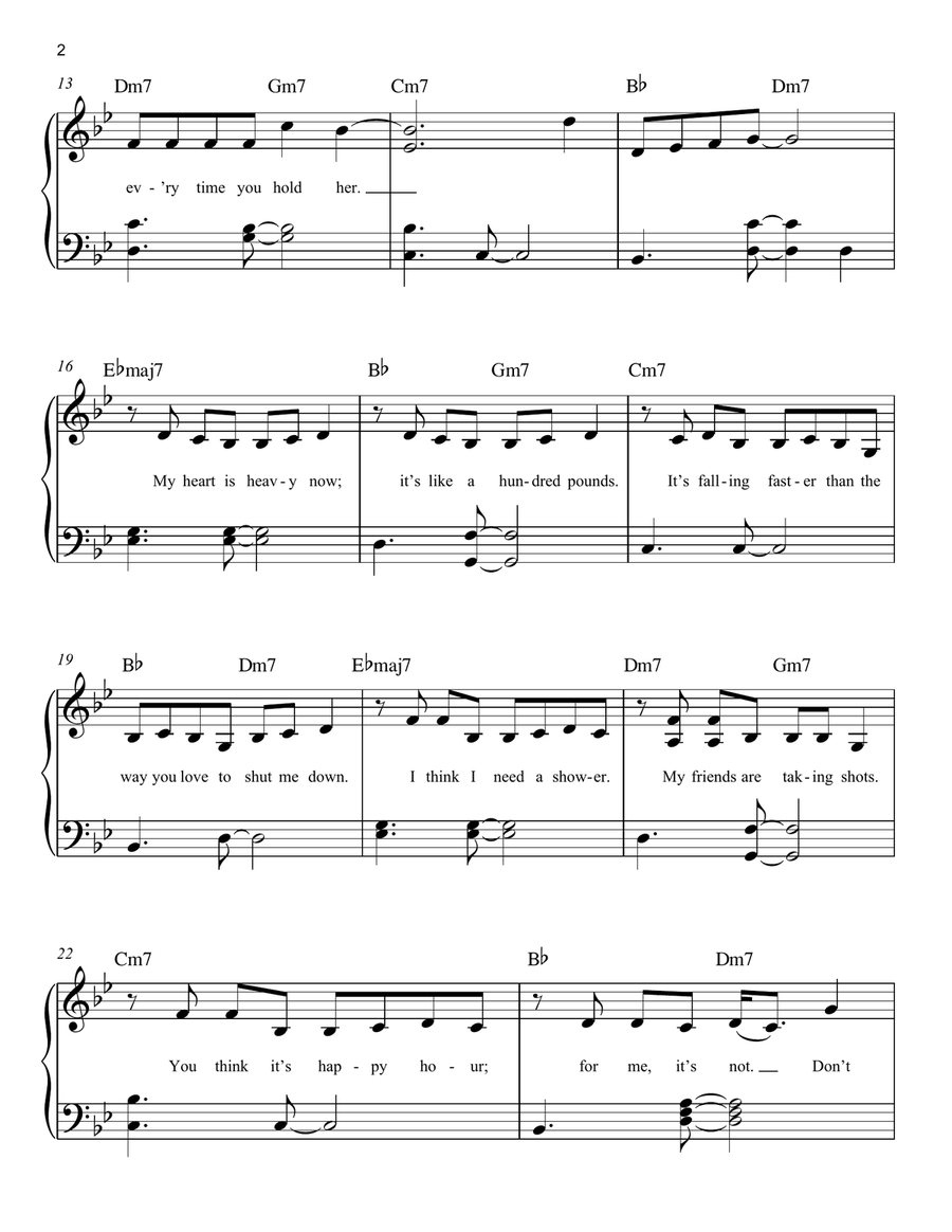 Don't Smile Easy Piano - Digital Sheet Music page 2