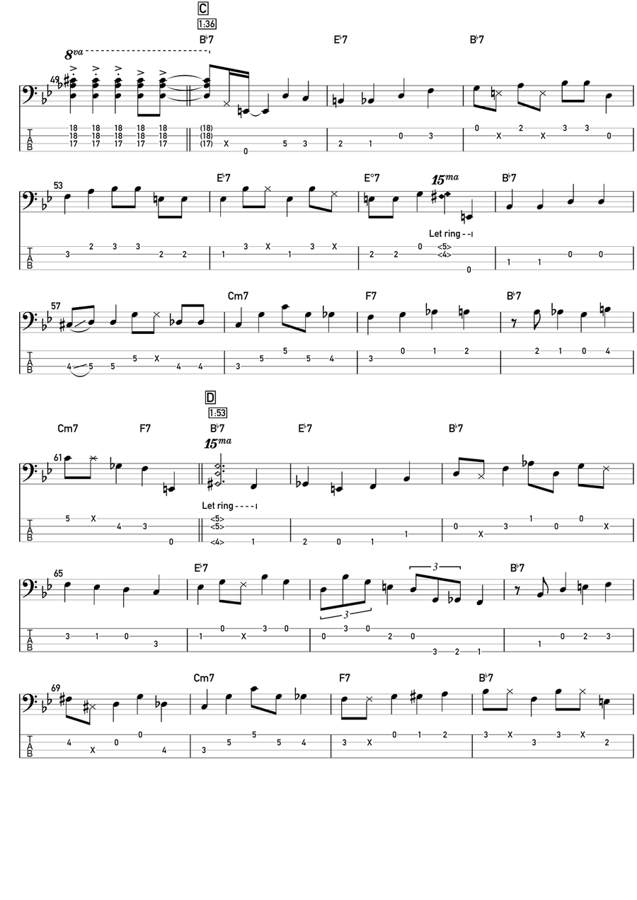 The Dry Cleaner From Des Moines Bass Guitar Tablature scores gallery preview page 3
