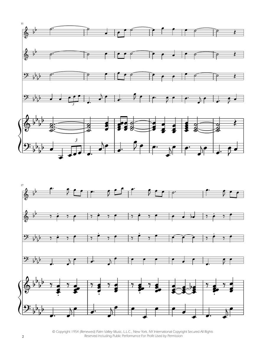 Fly Me To The Moon (In Other Words) Brass Quartet scores gallery preview page 2