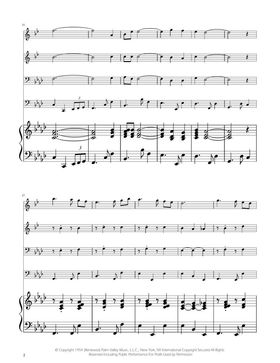 Fly Me To The Moon (In Other Words) Brass Quartet scores gallery preview page 2