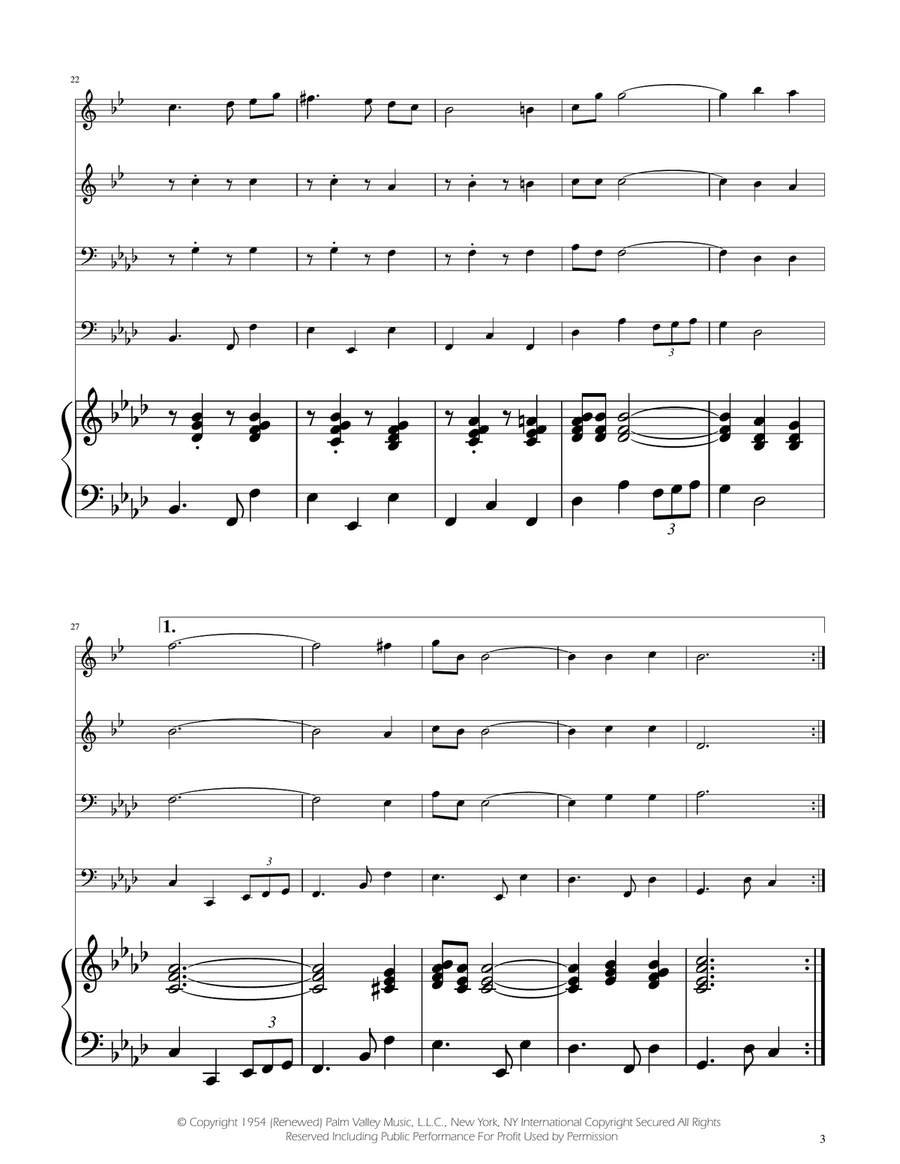 Fly Me To The Moon (In Other Words) Brass Quartet scores gallery preview page 3