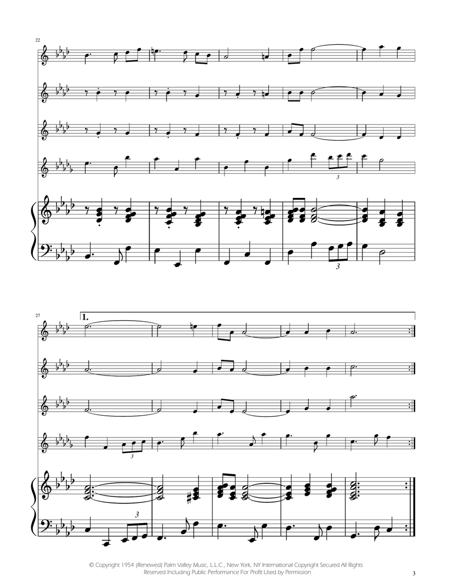Fly Me To The Moon (In Other Words) Flute Quartet scores gallery preview page 3