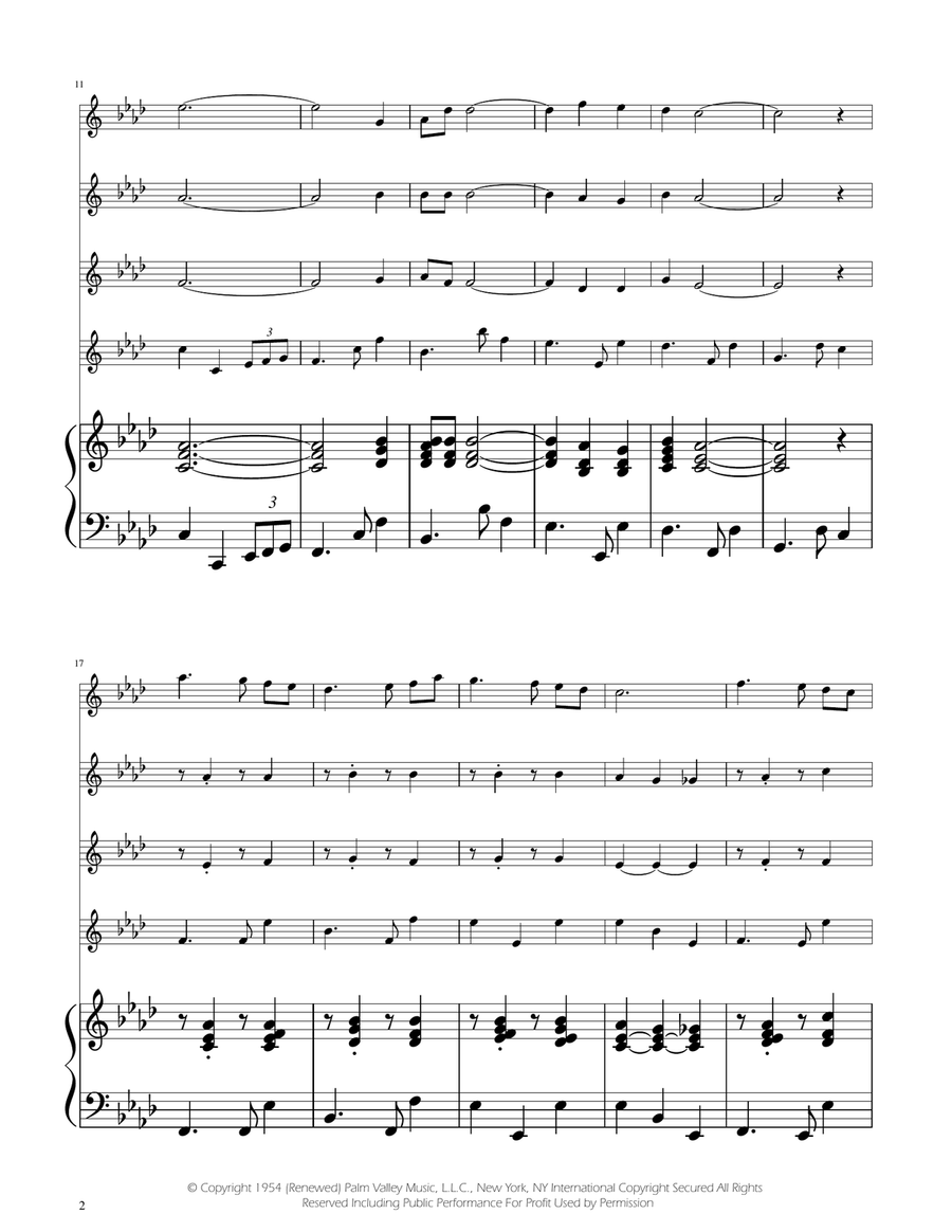 Fly Me To The Moon (In Other Words) Flute Quartet scores gallery preview page 2