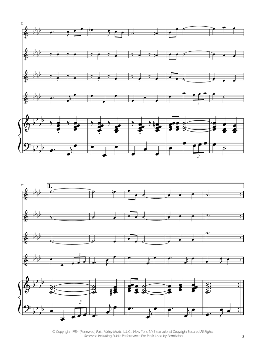 Fly Me To The Moon (In Other Words) Flute Quartet scores gallery preview page 3