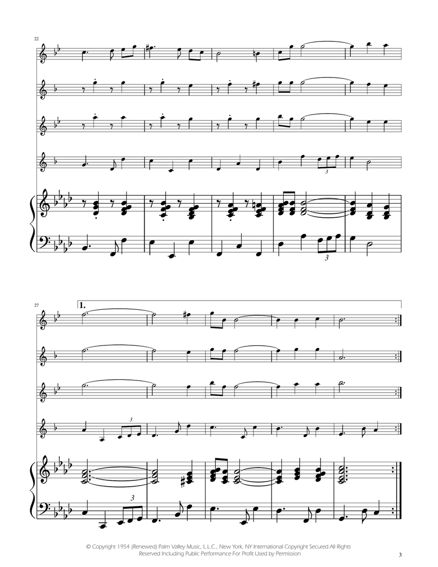 Fly Me To The Moon (In Other Words) Saxophone Quartet scores gallery preview page 3