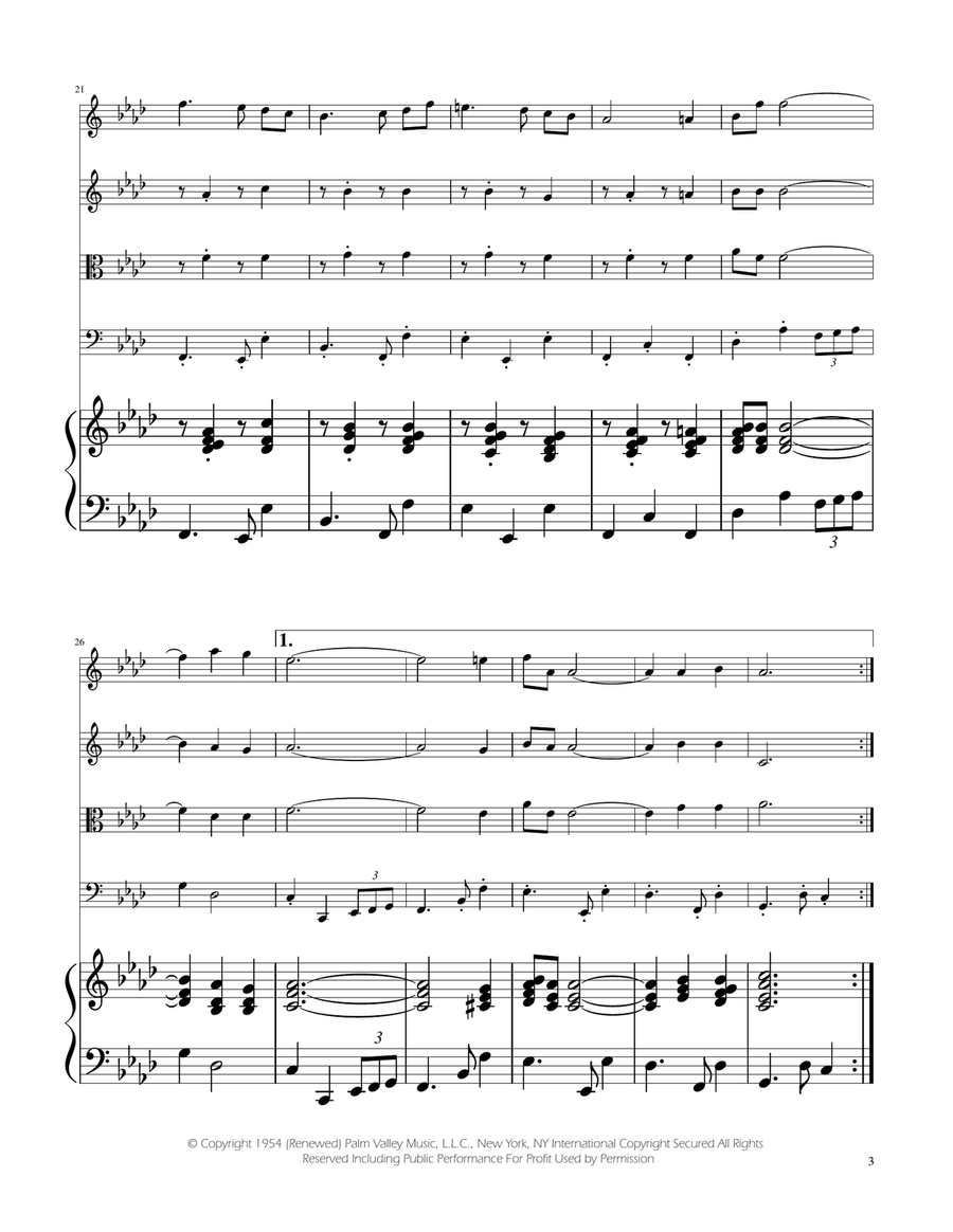Fly Me To The Moon (In Other Words) String Quartet scores gallery preview page 3