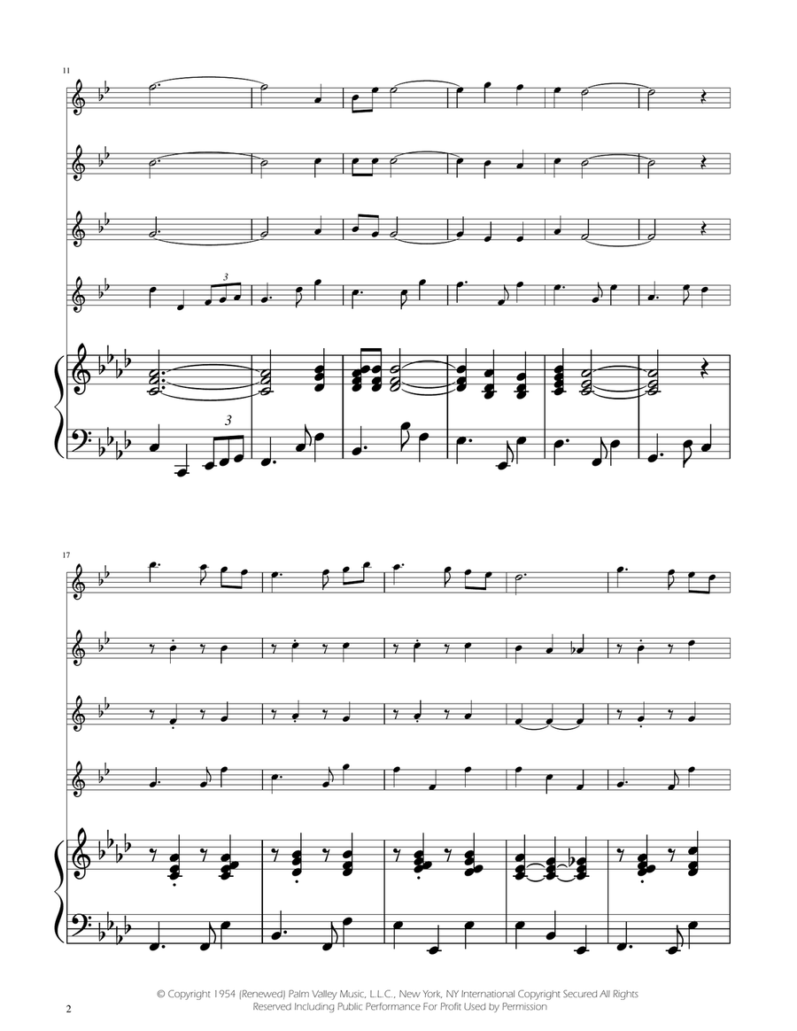 Fly Me To The Moon (In Other Words) Brass Quartet scores gallery preview page 2