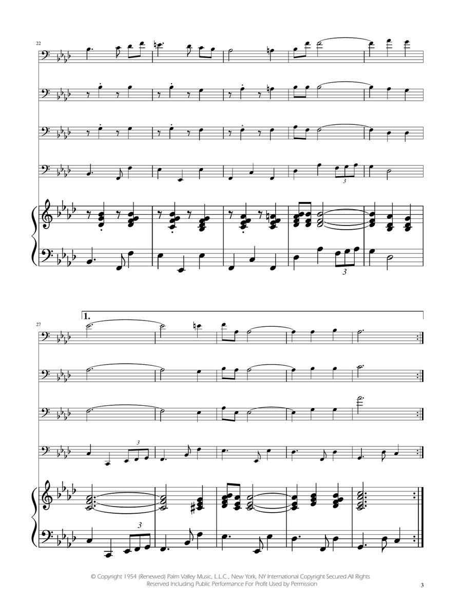 Fly Me To The Moon (In Other Words) Brass Quartet scores gallery preview page 3