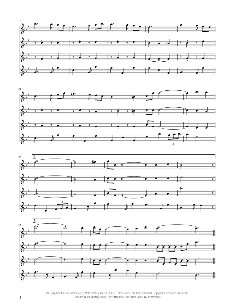 Fly Me To The Moon (In Other Words) Clarinet Quartet scores gallery preview page 2
