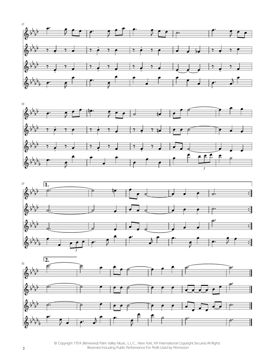 Fly Me To The Moon (In Other Words) Flute Quartet scores gallery preview page 2