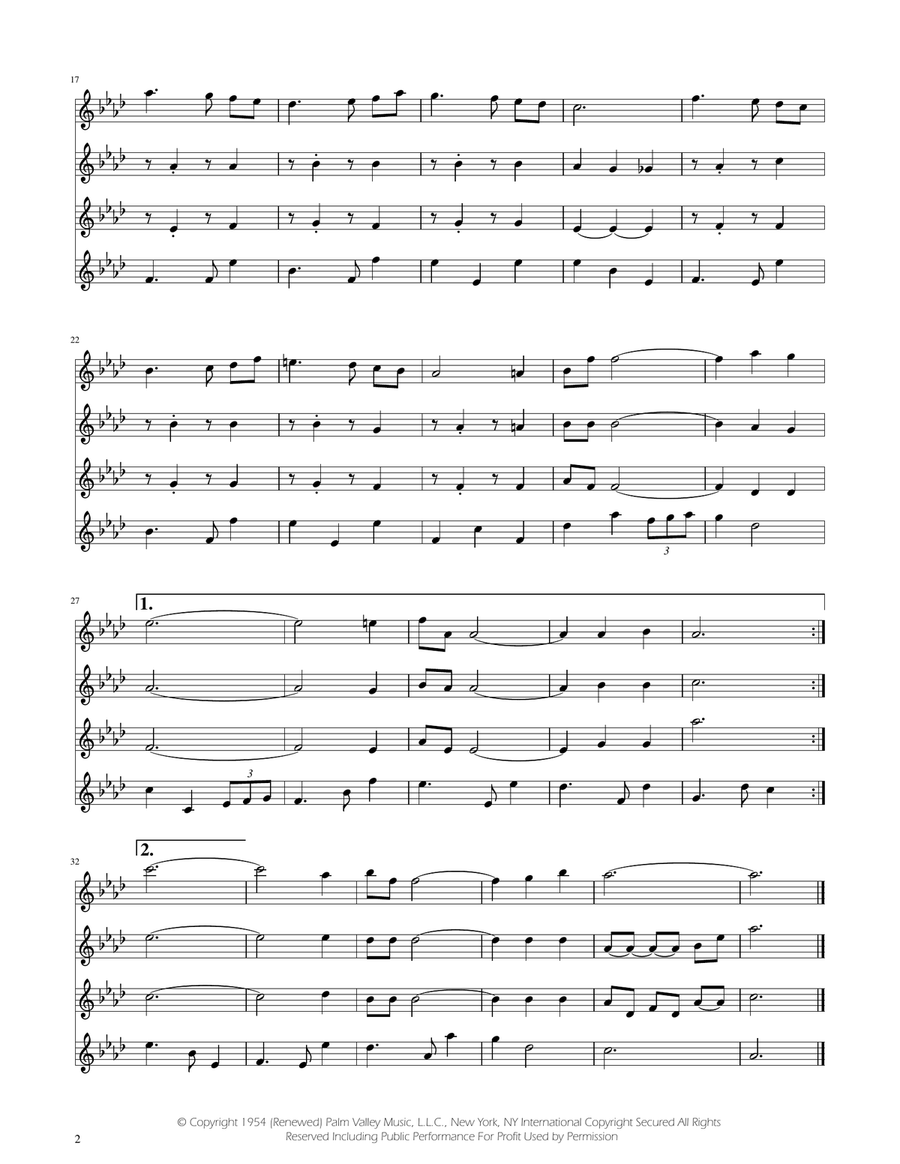 Fly Me To The Moon (In Other Words) Flute Quartet scores gallery preview page 2