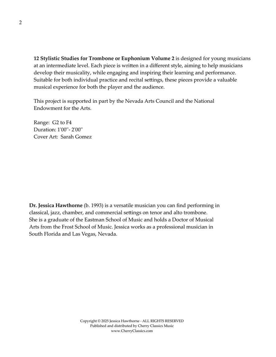 12 Stylistic Studies for Trombone or Euphonium volume 2 Euphonium scores gallery preview page 3