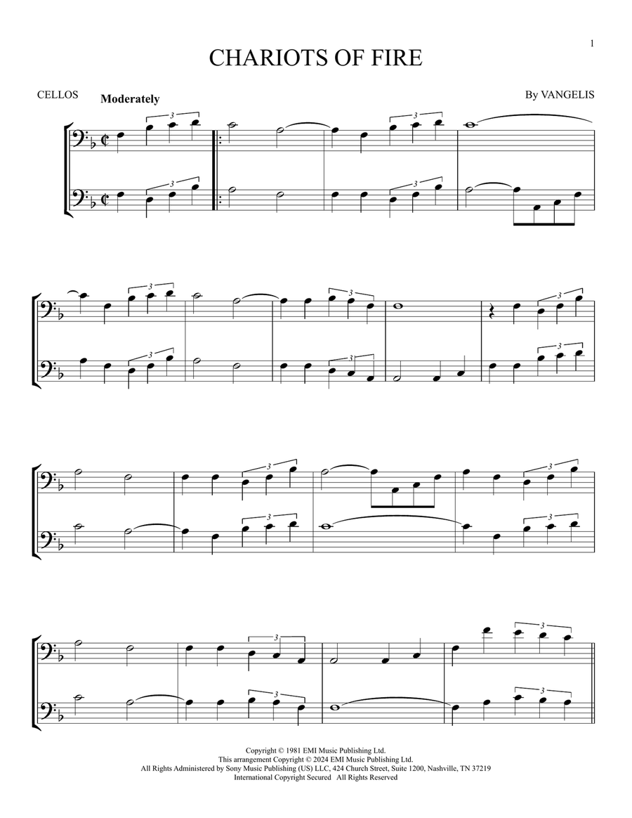 Chariots Of Fire Chariots Of Fire String Duet scores gallery preview page 1