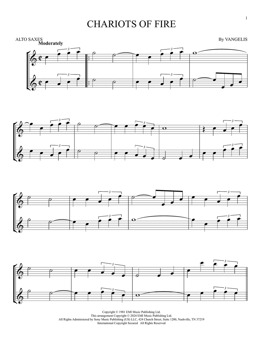 Chariots Of Fire Chariots Of Fire Woodwind Duet scores gallery preview page 1