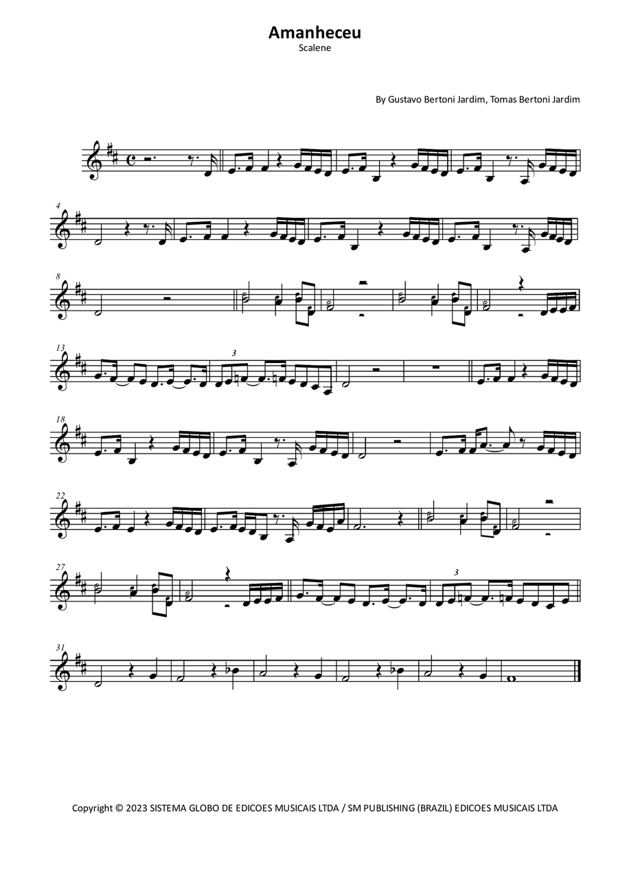 Amanheceu Amanheceu Violin Solo scores gallery preview page 1