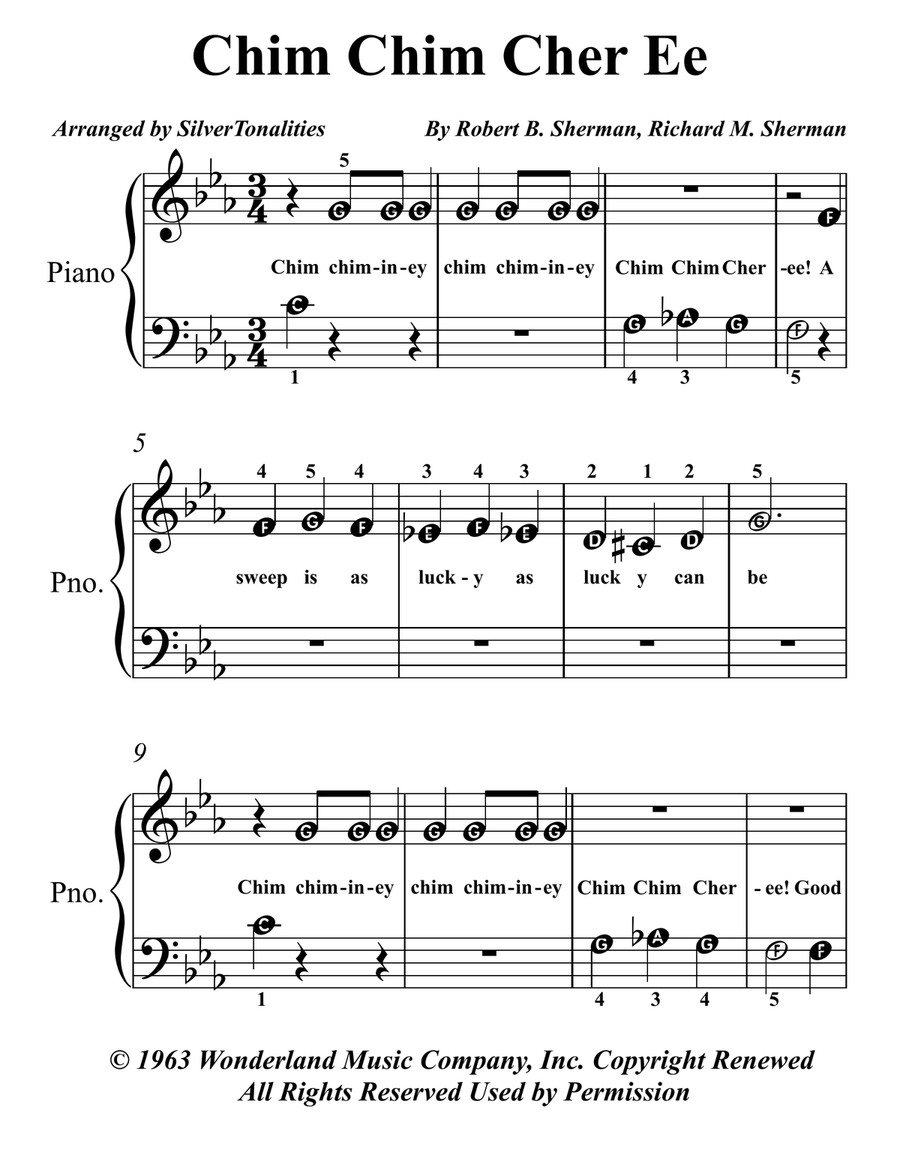 Chim Chim Cher-Ee Chim Chim Cher-Ee Piano Method scores gallery preview page 1