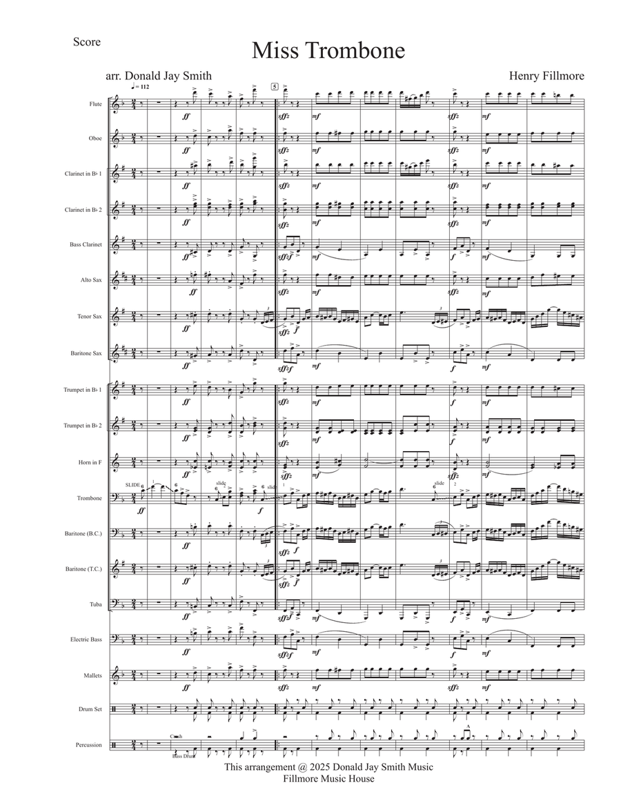 Miss Trombone Miss Trombone Concert Band scores gallery preview page 1