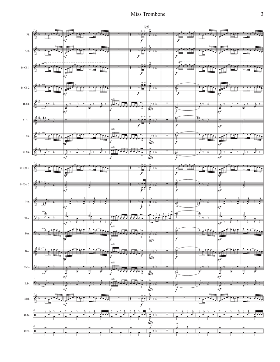 Miss Trombone Miss Trombone Concert Band scores gallery preview page 3