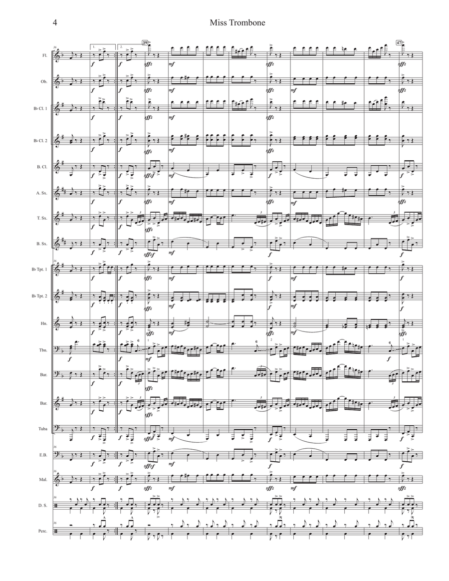 Miss Trombone Miss Trombone Concert Band scores gallery preview page 4