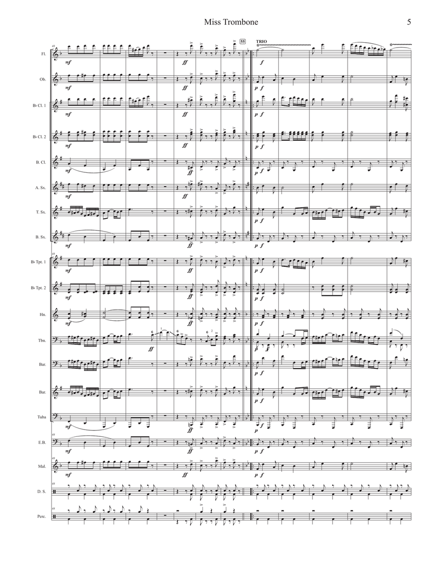Miss Trombone Miss Trombone Concert Band scores gallery preview page 5