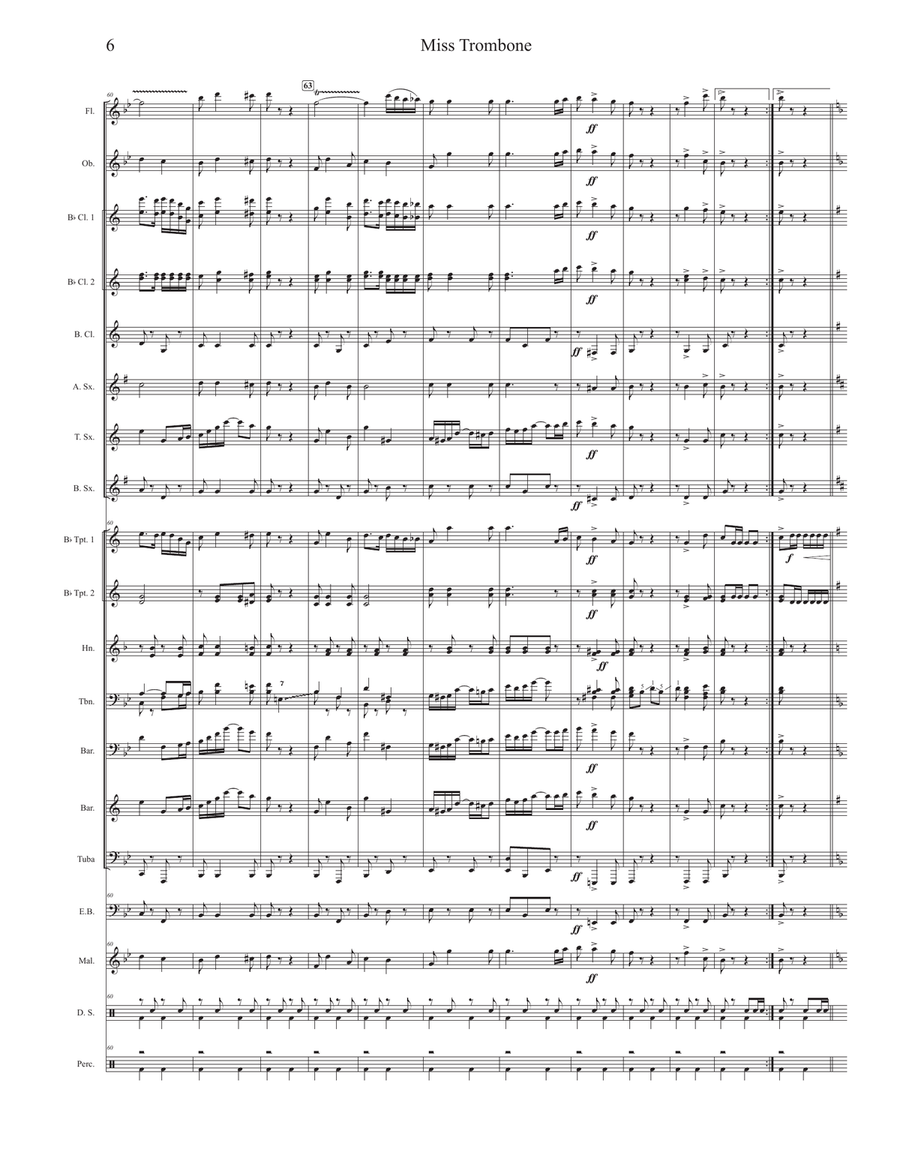 Miss Trombone Miss Trombone Concert Band scores gallery preview page 6