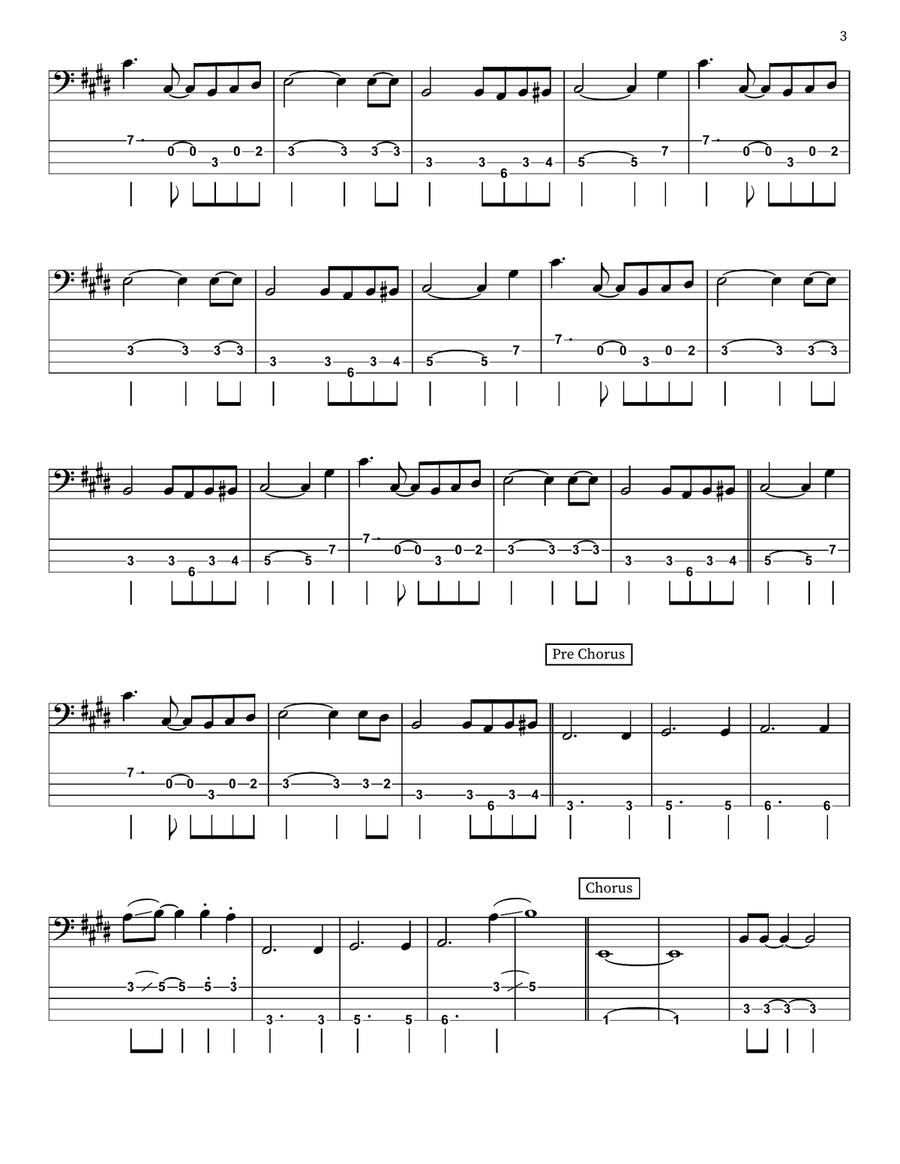 Under The Graveyard Under The Graveyard Bass Guitar scores gallery preview page 3