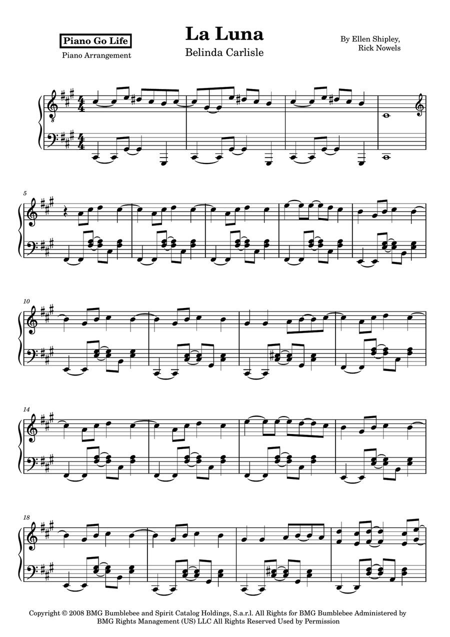 La Luna La Luna Piano Solo scores gallery preview page 1