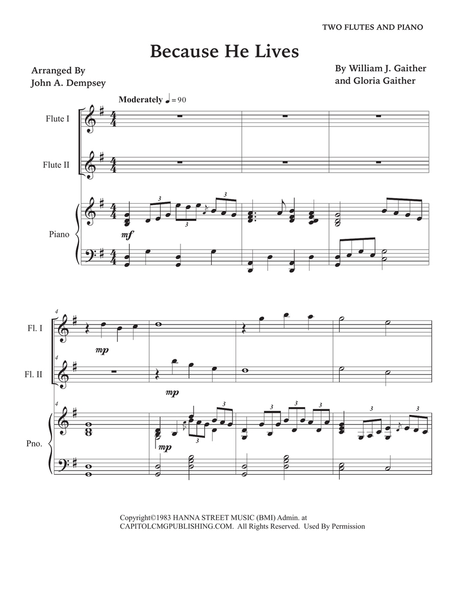 Because He Lives Woodwind Duet scores gallery preview page 5