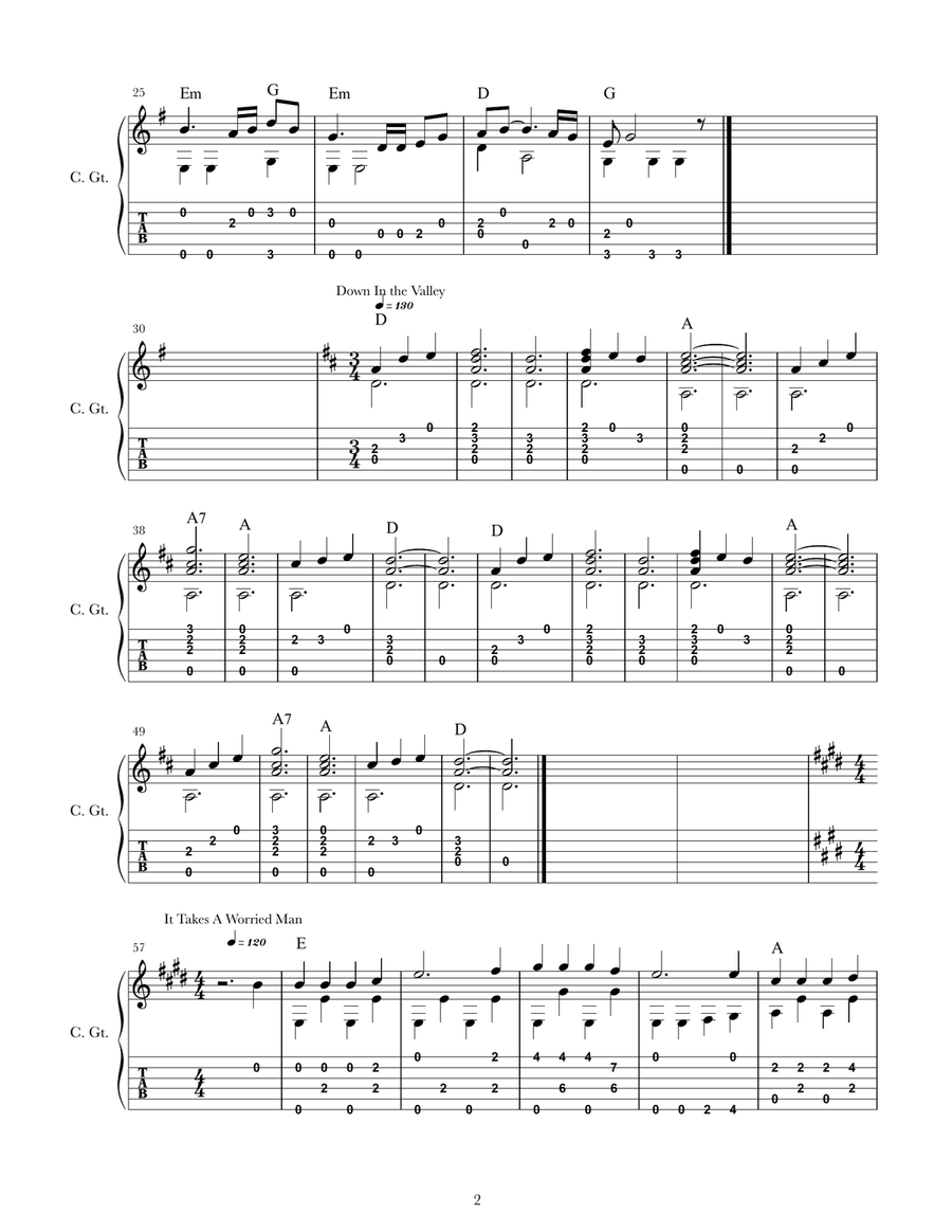 Five Easy For Classical Guitar Acoustic Guitar scores gallery preview page 2