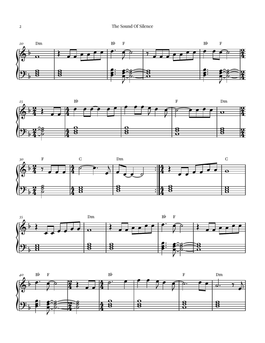 The Sound Of Silence The Sound Of Silence Easy Piano scores gallery preview page 2